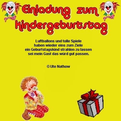 Einladung zum Kindergeburtstag