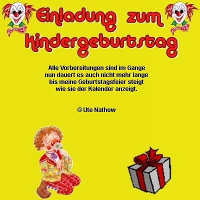 Einladung Zum Kindergeburtstag Herzliche Einladungsverse