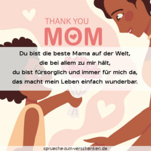 Kurze Texte zum Danke sagen an die Mama!