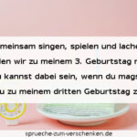 Einladungstexte zum 3. Geburtstag