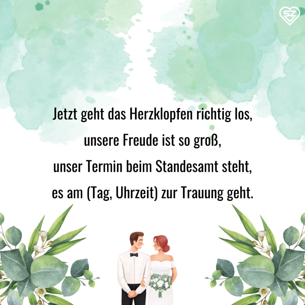 Texte für die Einladung zum Standesamt