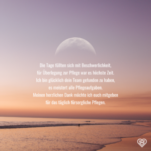Dankessprüche an das Pflegepersonal
