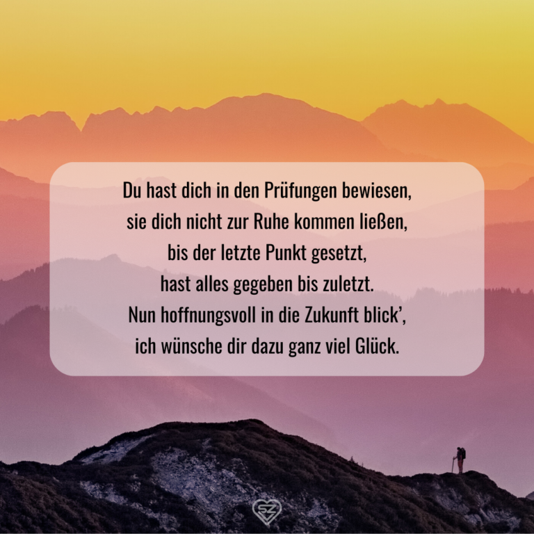 Sprüche, um viel Glück für die Prüfung wünschen