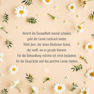 Dankessprüche an das Pflegepersonal