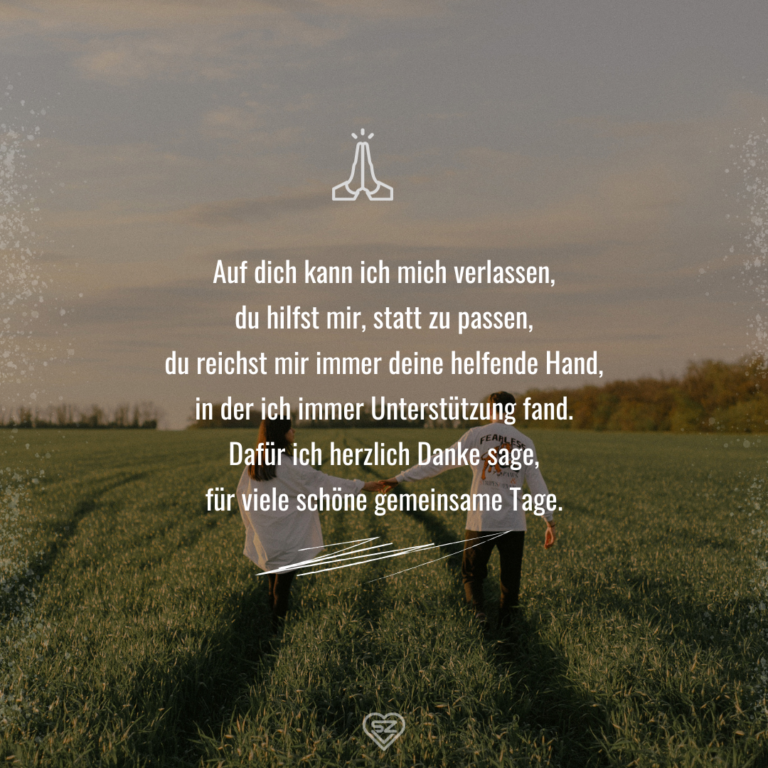 Dankessprüche für die Hilfe und Unterstützung