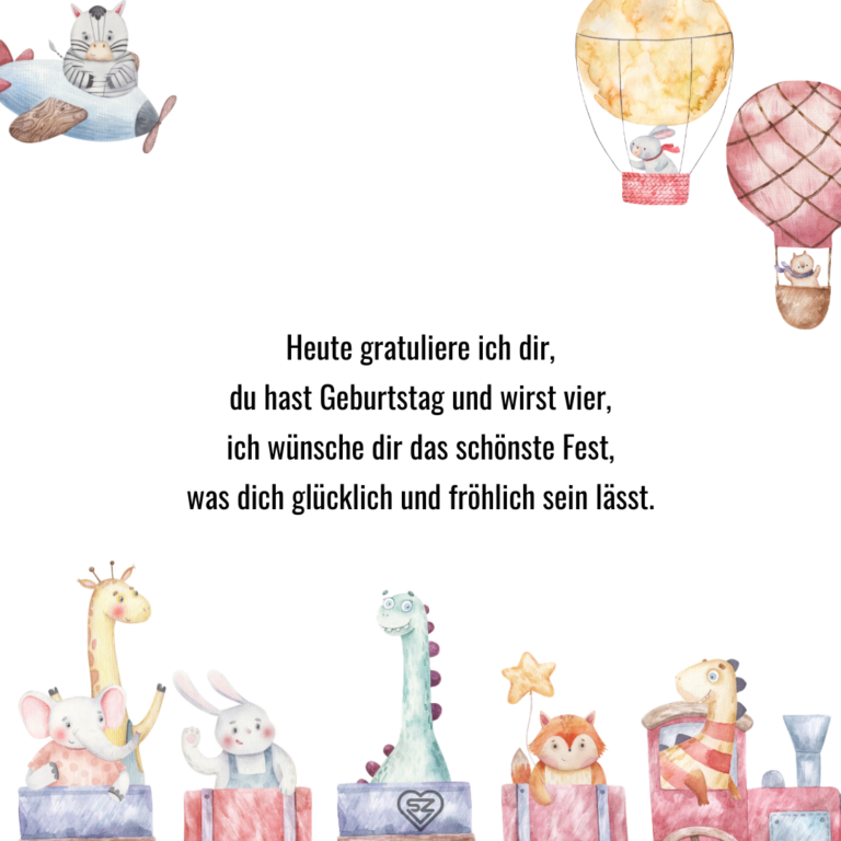 Kurze Sprüche zum 4. Geburtstag