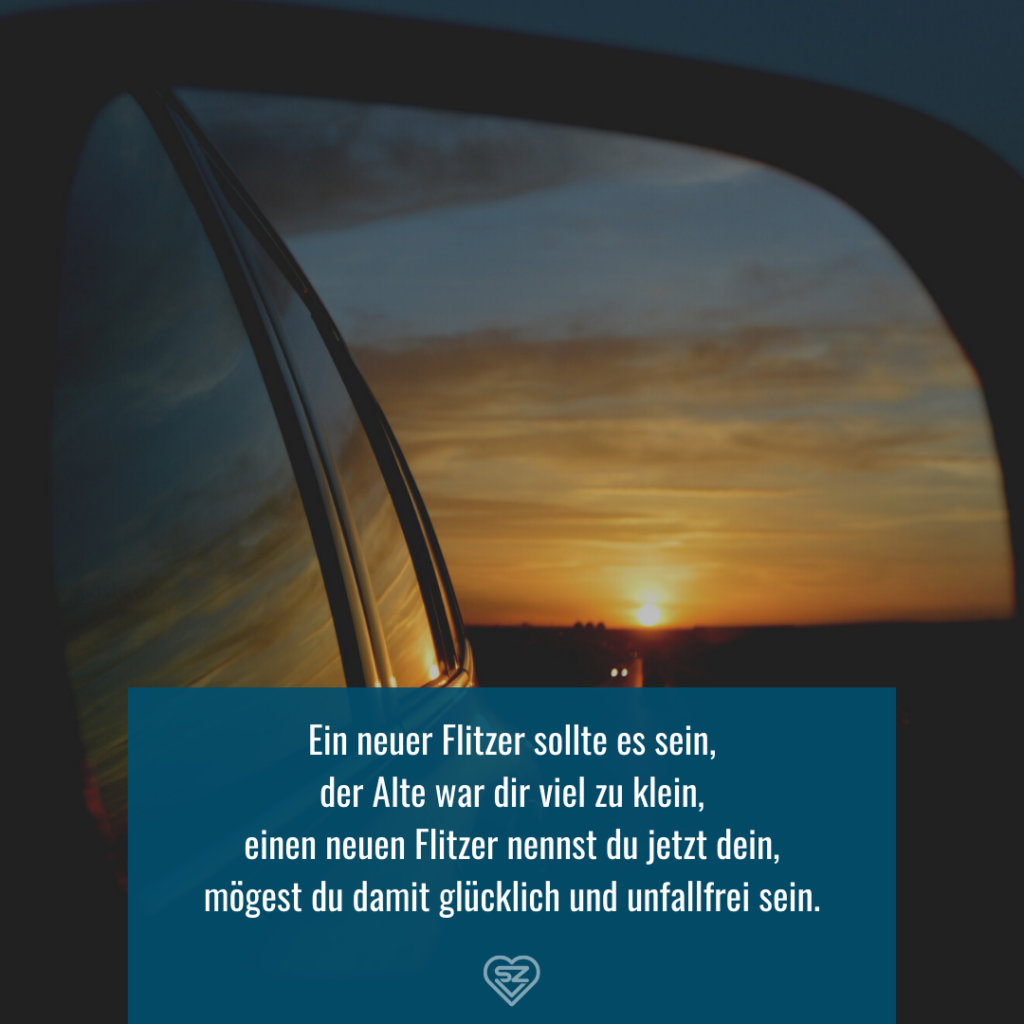 Kurze Glückwünsche & Sprüche zum neuen Auto
