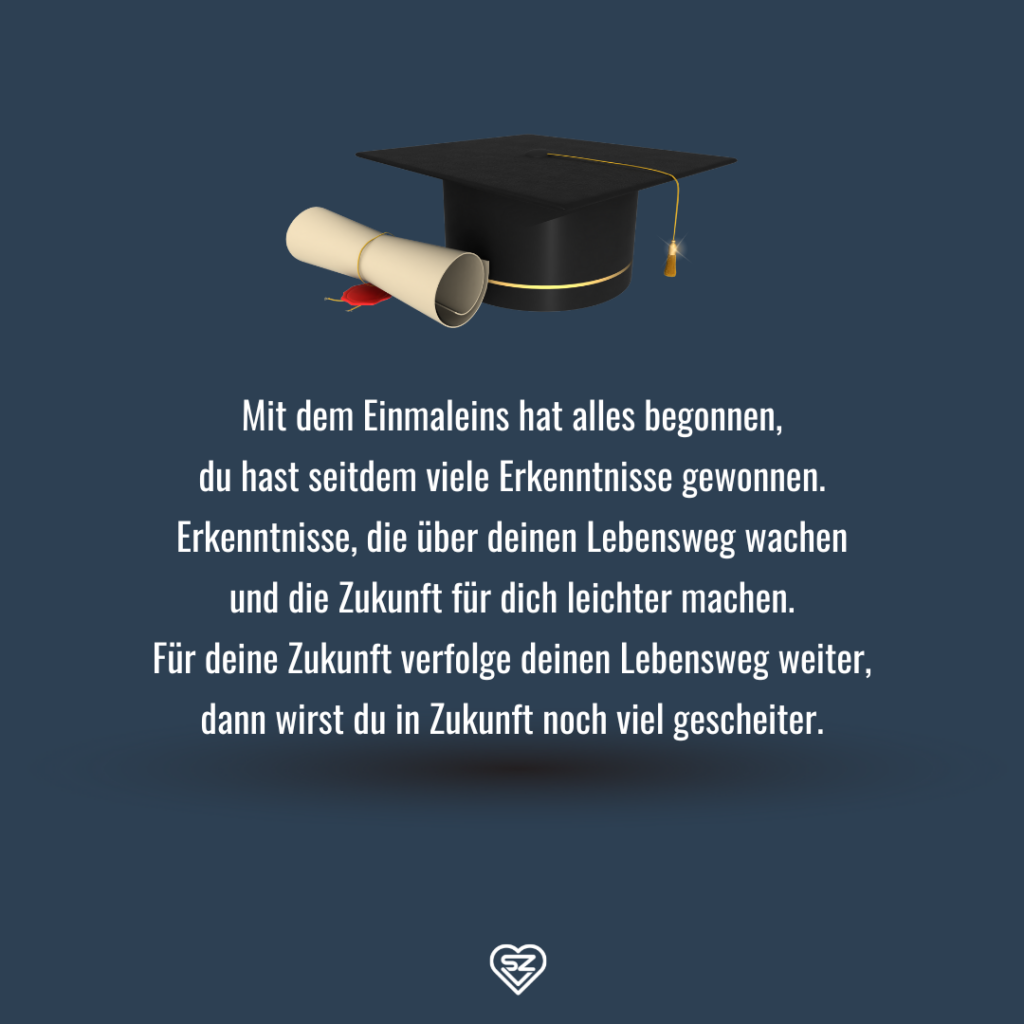 Kurze Sprüche zum Abitur für Mädchen & Jungen