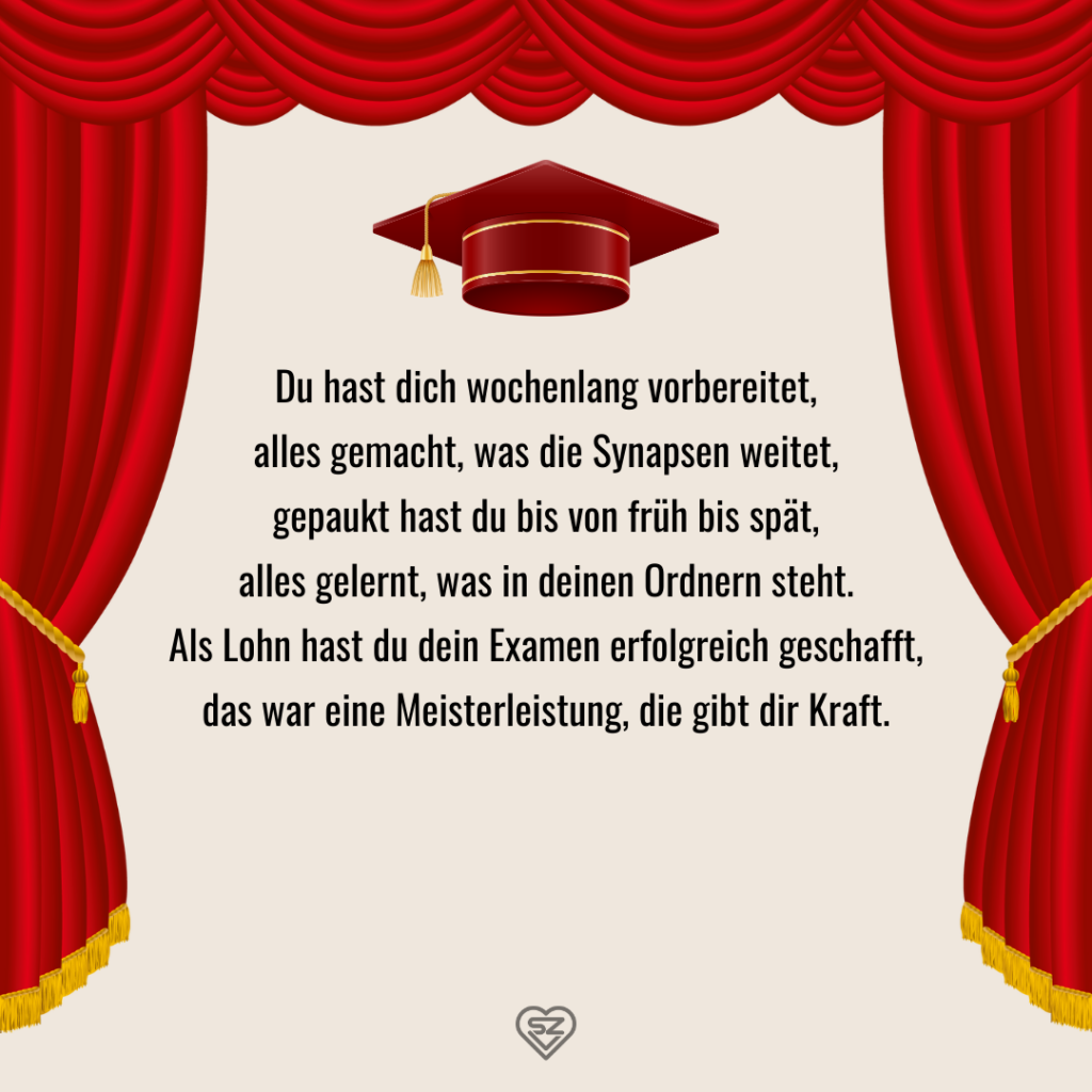 Kurze Sprüche zum Examen