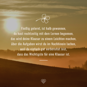 Sprüche, um viel Glück für die Prüfung wünschen