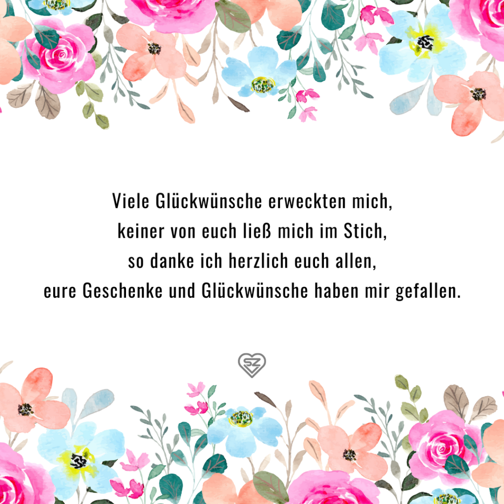 Dankessprüche nach dem Geburtstag