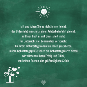 Geburtstagssprüche für Lehrer