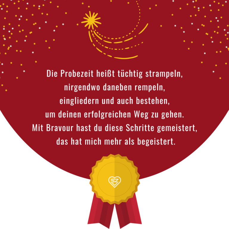 Kurze Sprüche zur bestandenen Probezeit