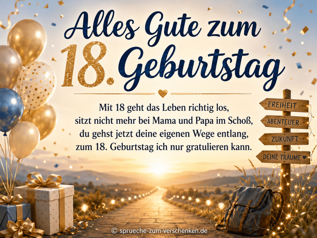 Alles Gute zum 18. Geburtstag