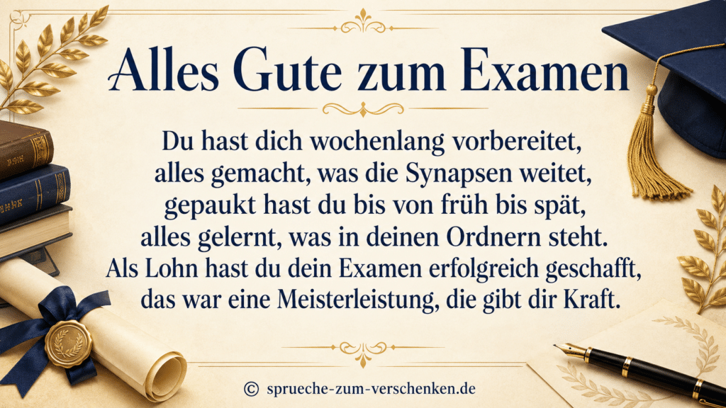 Spruch zum bestandenen Examen
