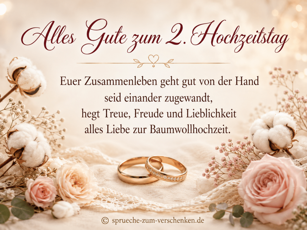 Alles Gute zum 2. Hochzeitstag