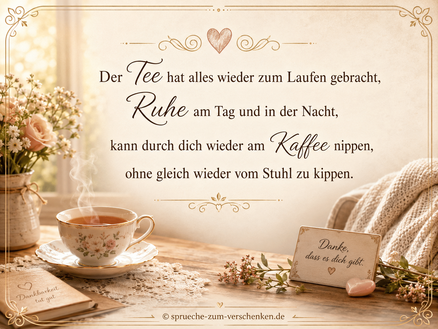 Danke für Hilfe während der Krankheit