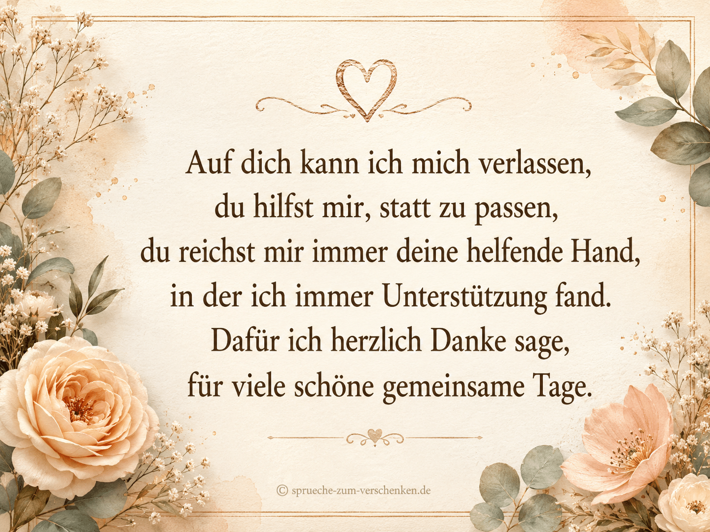 Danke für Verlässlichkeit und Rückhalt