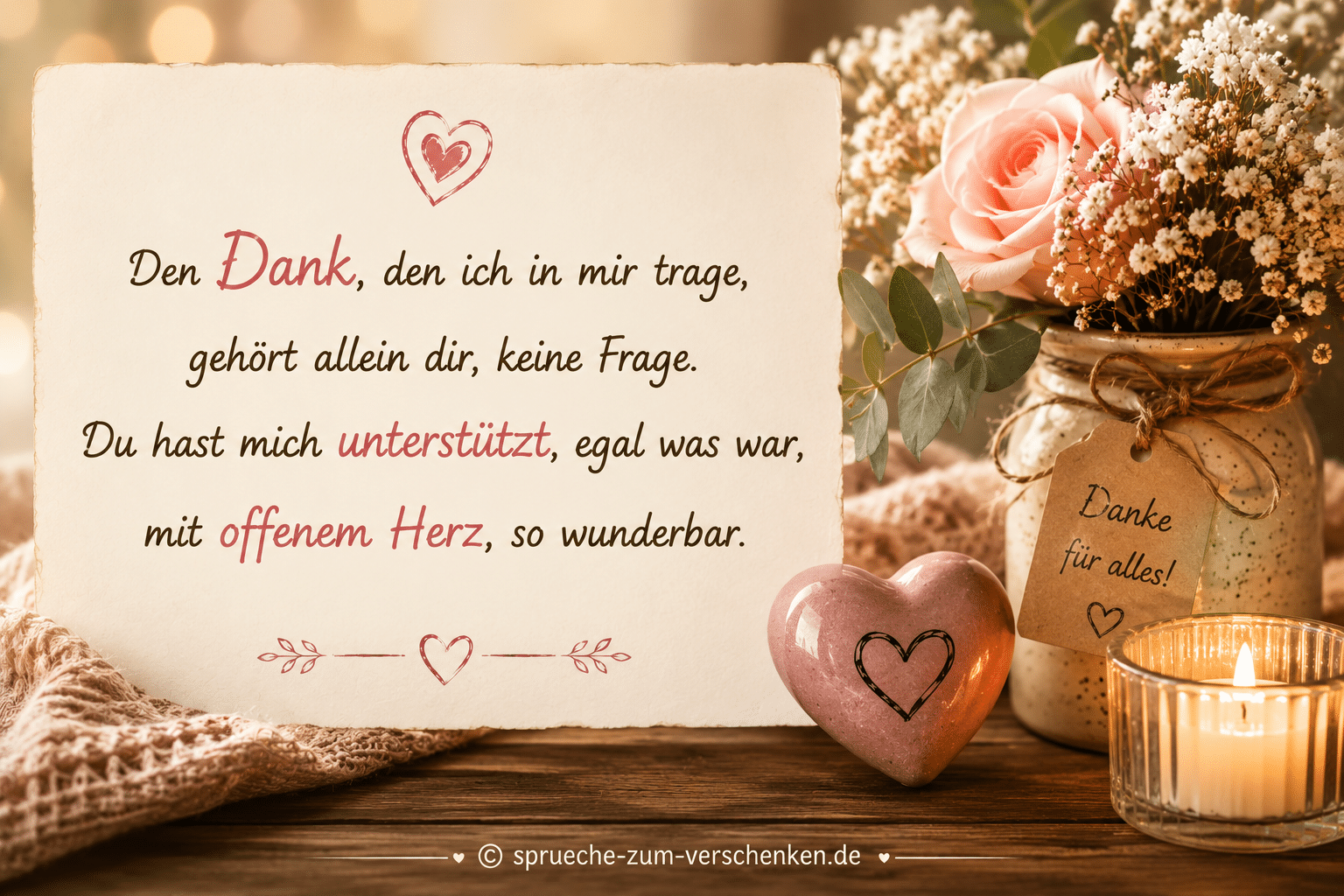 Kurze Dankessprüche zum Danke sagen
