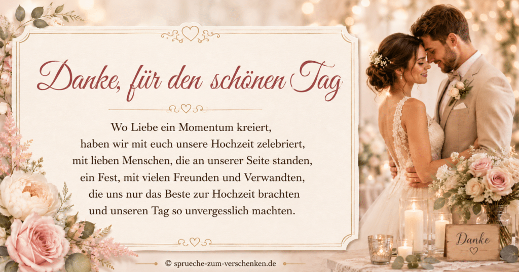 Danksagung nach der Hochzeit