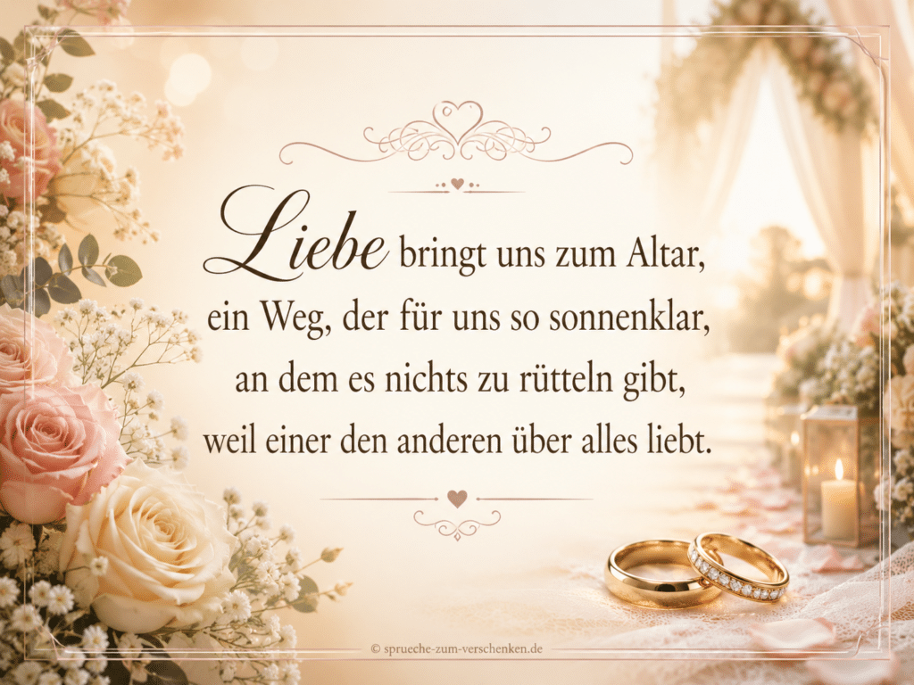 Einladung zur Hochzeit mit Spruch für Karte und WhatsApp