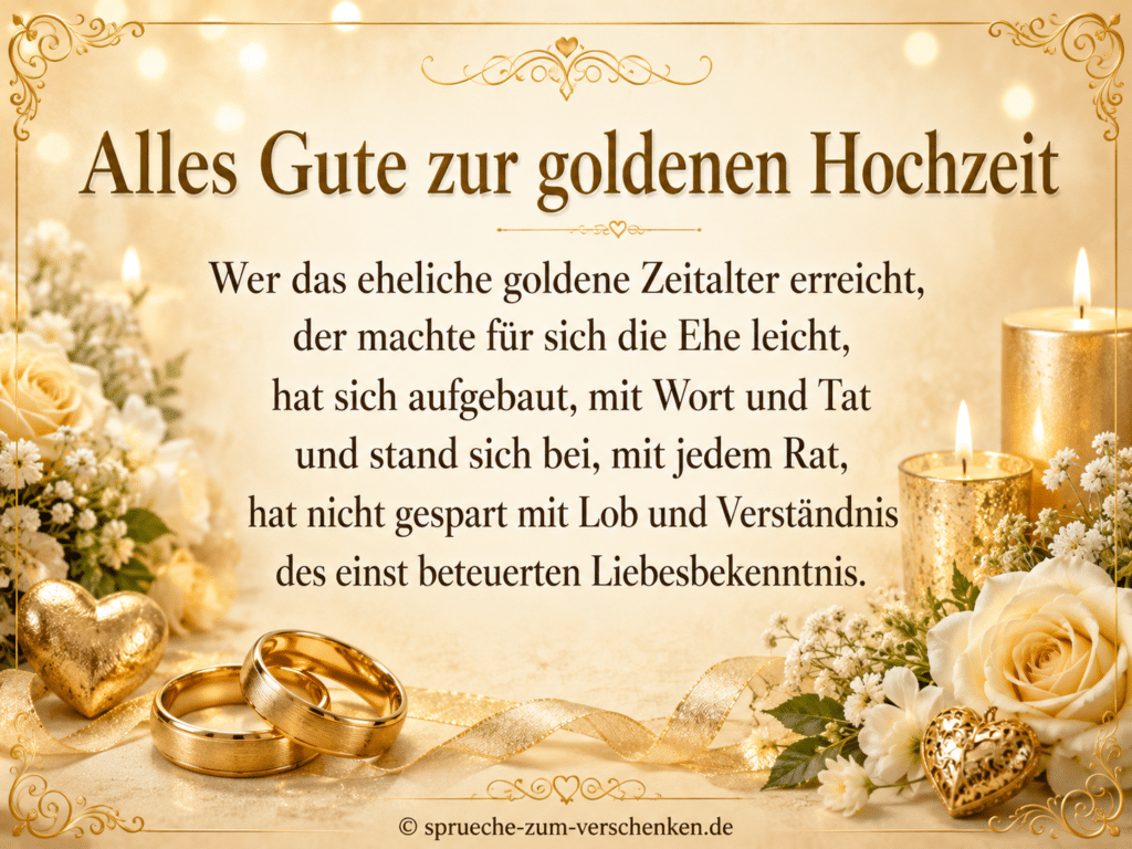 Glückwünsche zur goldenen Hochzeit und zum 50. Hochzeitstag