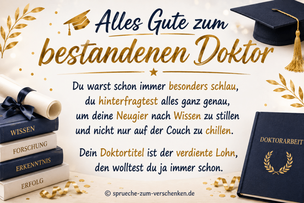 Spruch zum bestandenen Doktor
