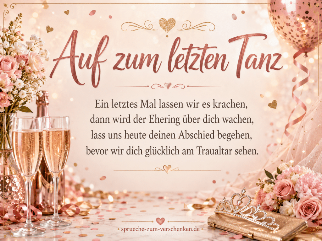Spruch zum Junggesellinnen-Abschied