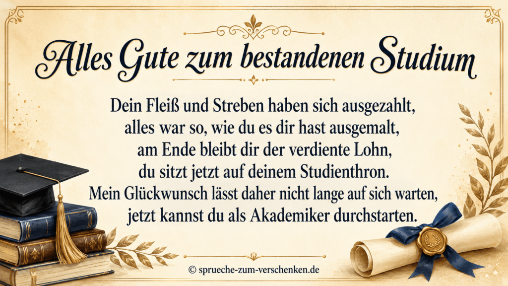 Spruch zum Studienabschluss
