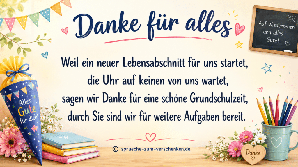 Abschied aus der Grundschule Spruch