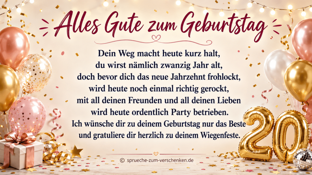 Alles Gute zum 20. Geburtstag