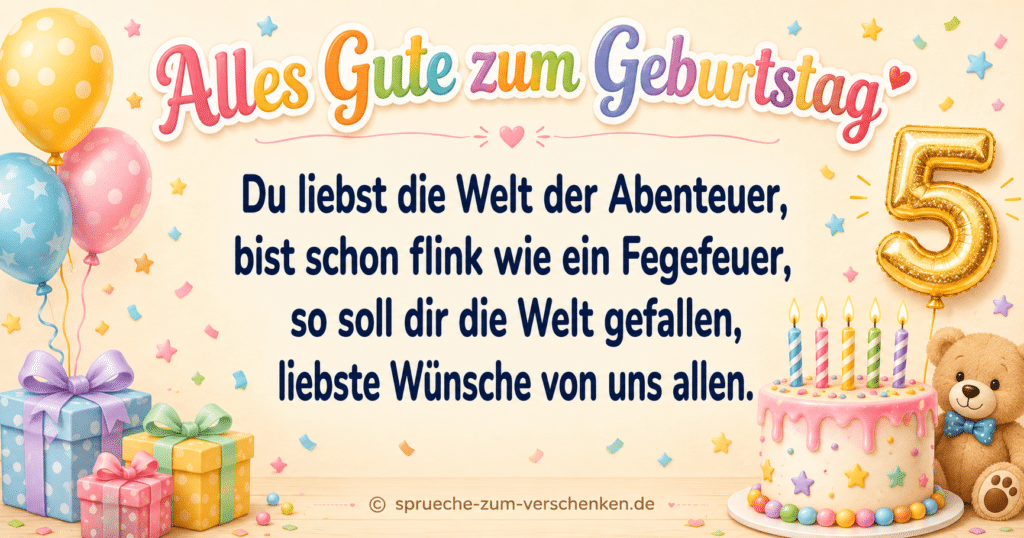 Kurze Spruche Zum 5 Geburtstag