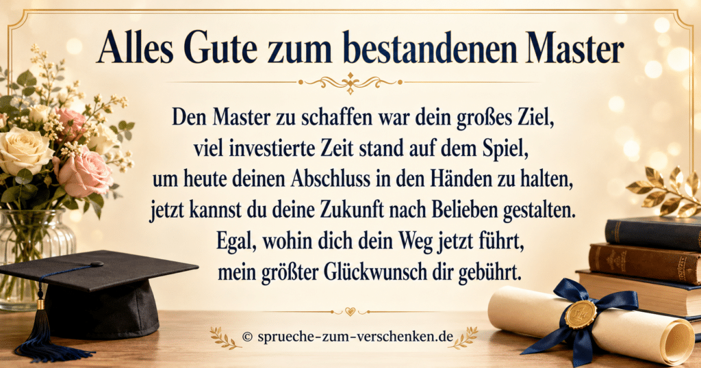 Glückwunsch zum bestandenen Master