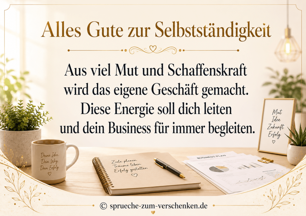 Spruch zur Firmengründung