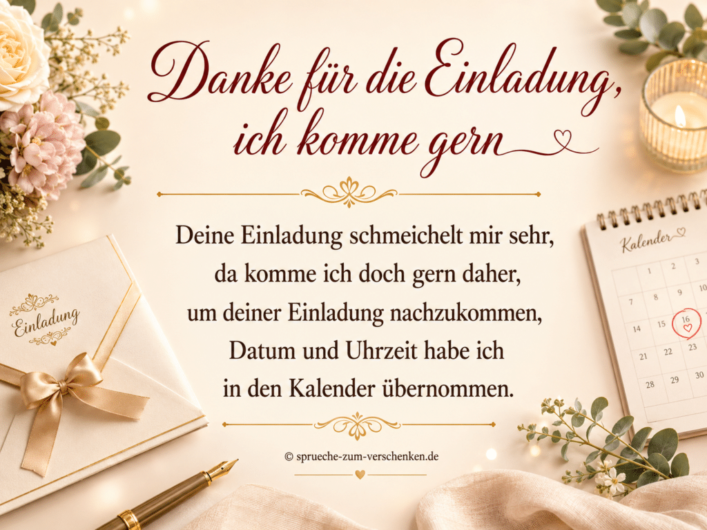Danke für die Einladung Spruch