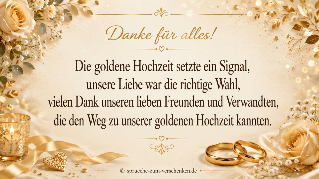 Danksagung nach der goldenen Hochzeit