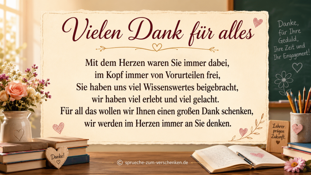 Danksagung für Lehrerinnen und Lehrer