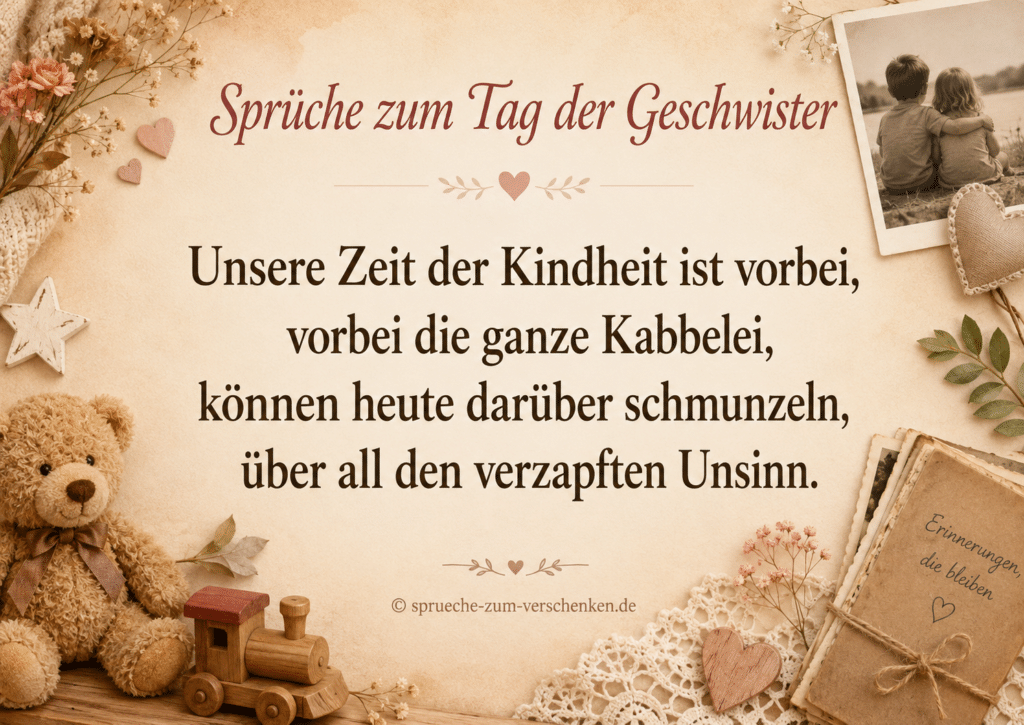 Spruch zum Tag der Geschwister